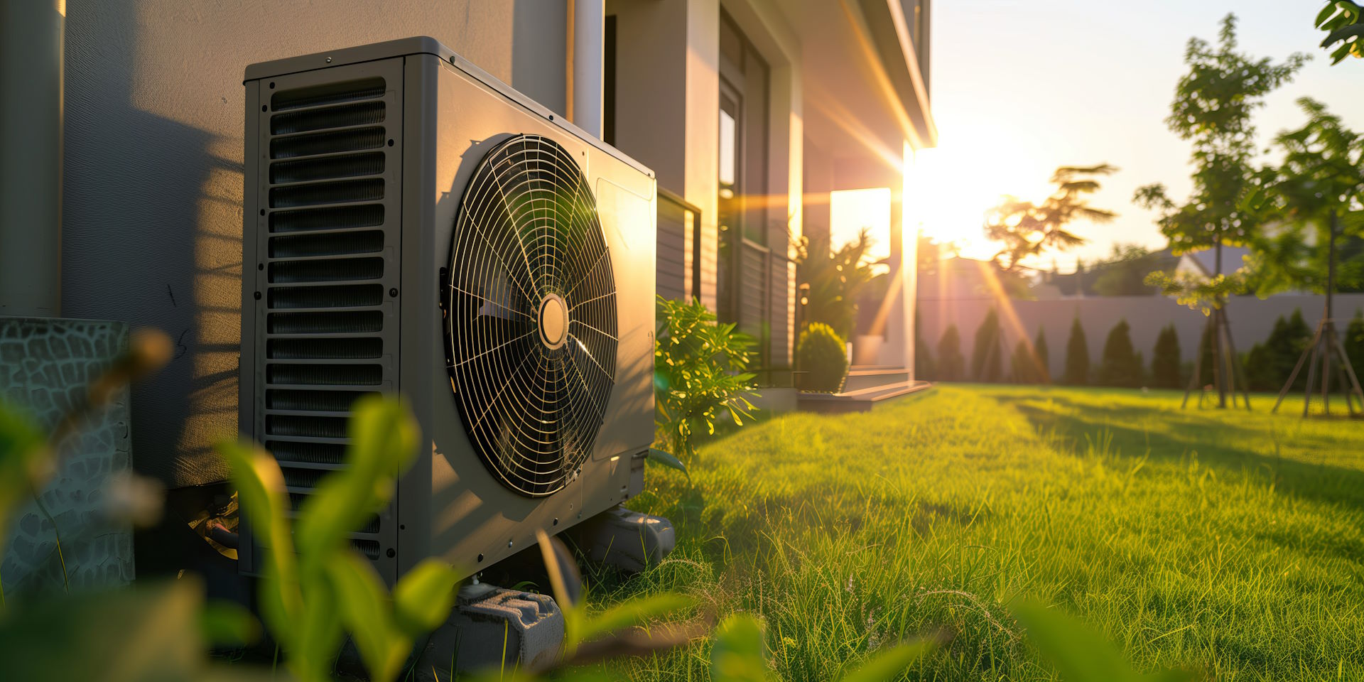 Heat pump on summers day